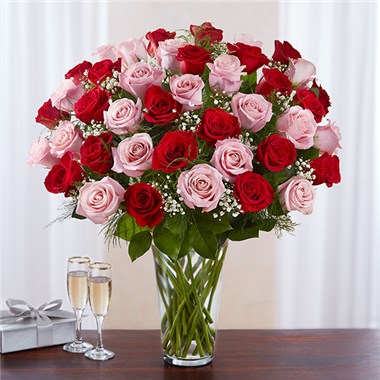 Ultimate Elegance ™ Long Stem Pink & Red Roses