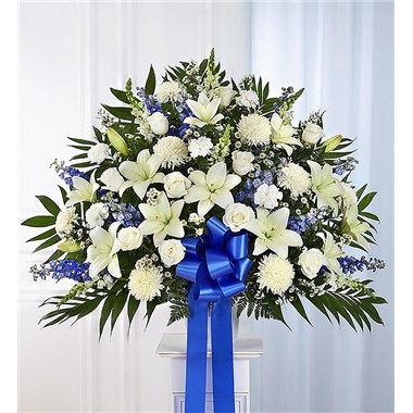 Heartfelt Sympathies™ Standing Basket- Blue & White