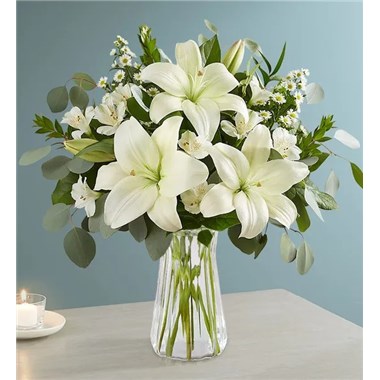 White Lily Bouquet For Sympathy