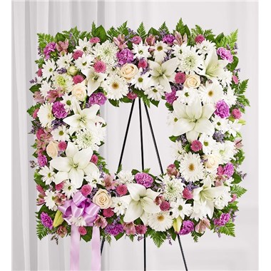 Sentimental Solace Wreath™ - Lavender & White