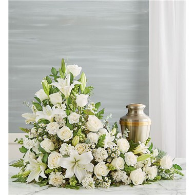 Asymetrical Cremation Arrangement- All White